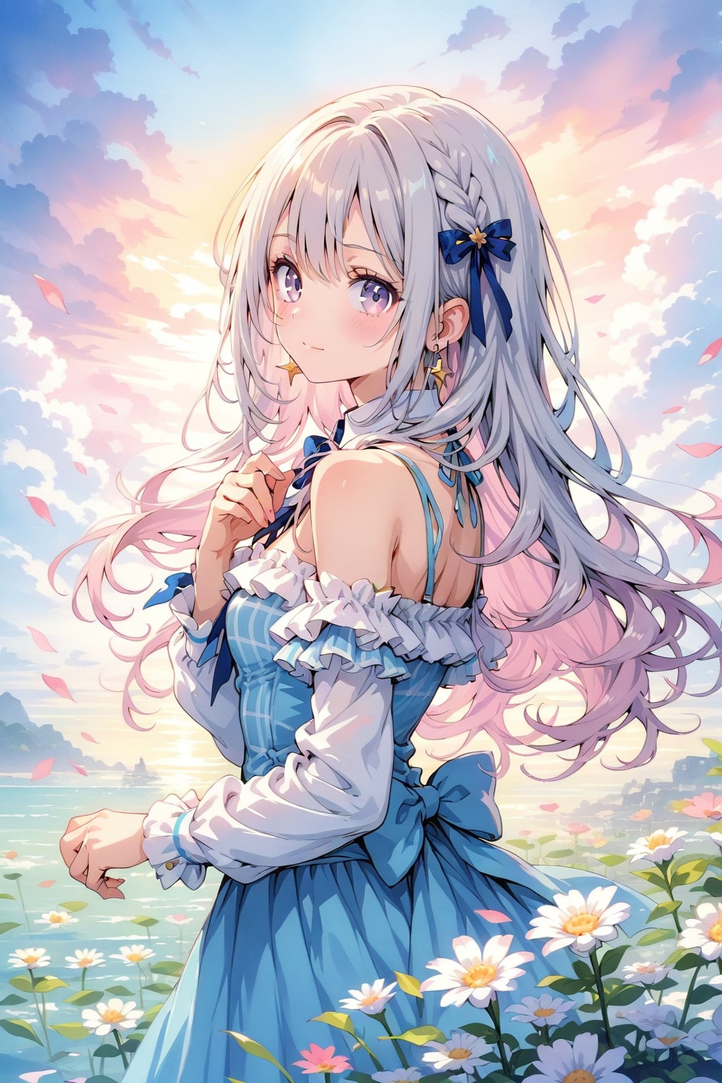 花園で