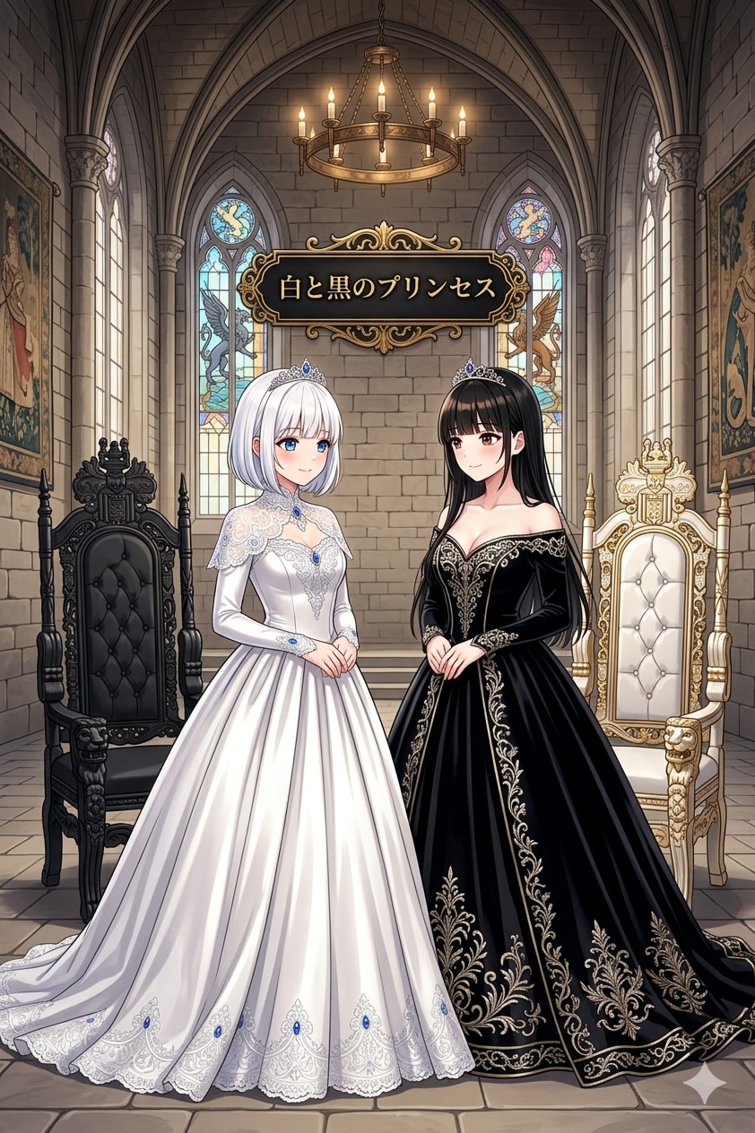 白と黒のプリンセス | の人気AIイラスト・グラビア