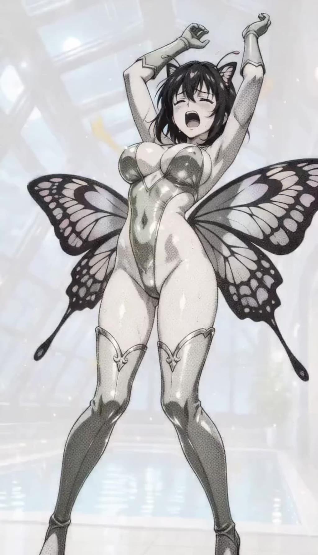 （創作セー〇ームーン必殺技で消滅する🩷ハイレグ美少女怪人のパラパラ疑似アニメ♪）邪悪を消し去る！白き聖なる闇「ムーン・サークレット・ホワイトアウト」！！