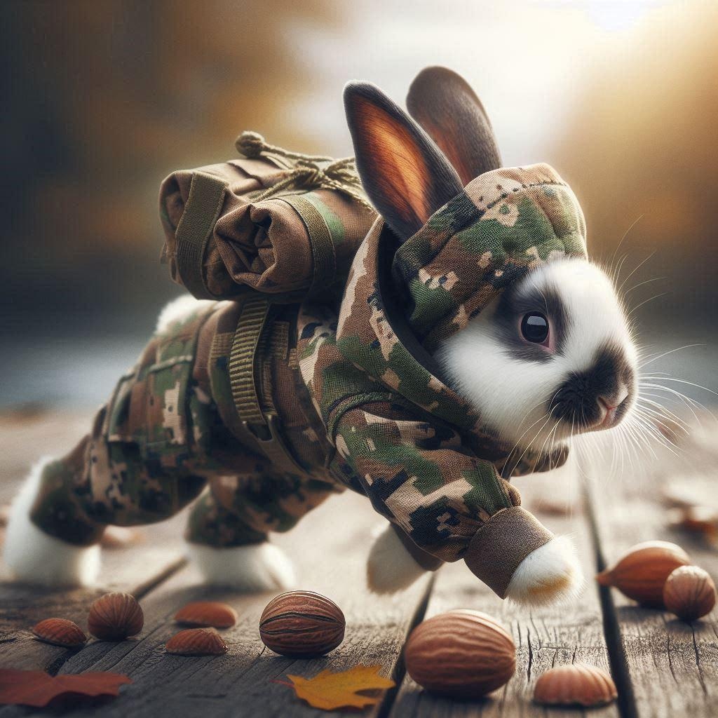 自衛隊に所属するウサギ