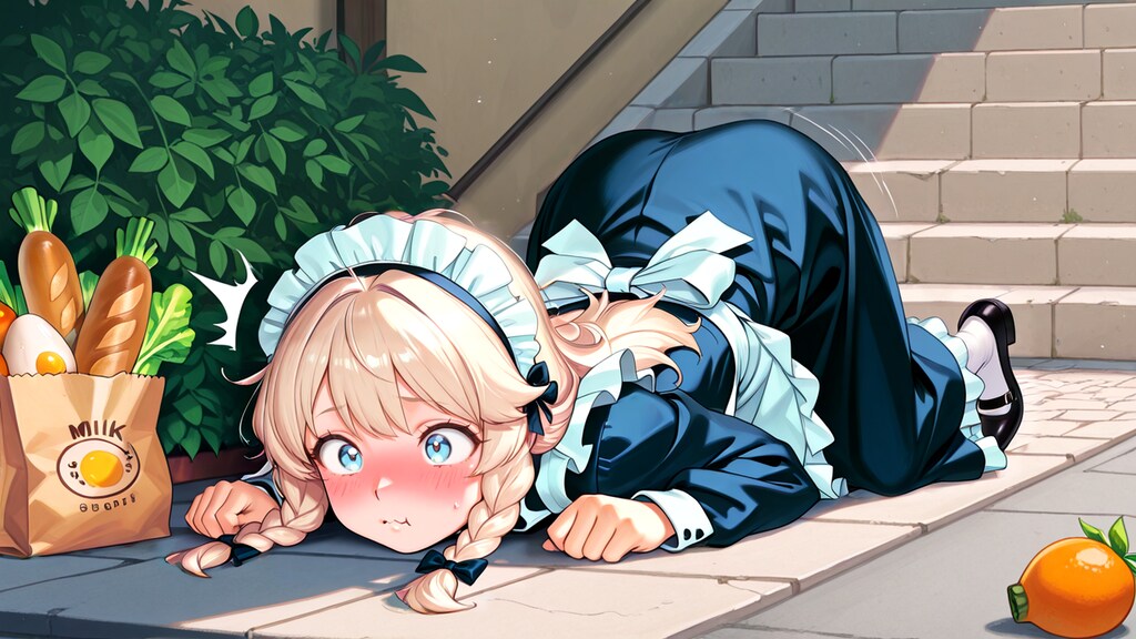 リュミエが買い物中にコケちゃった