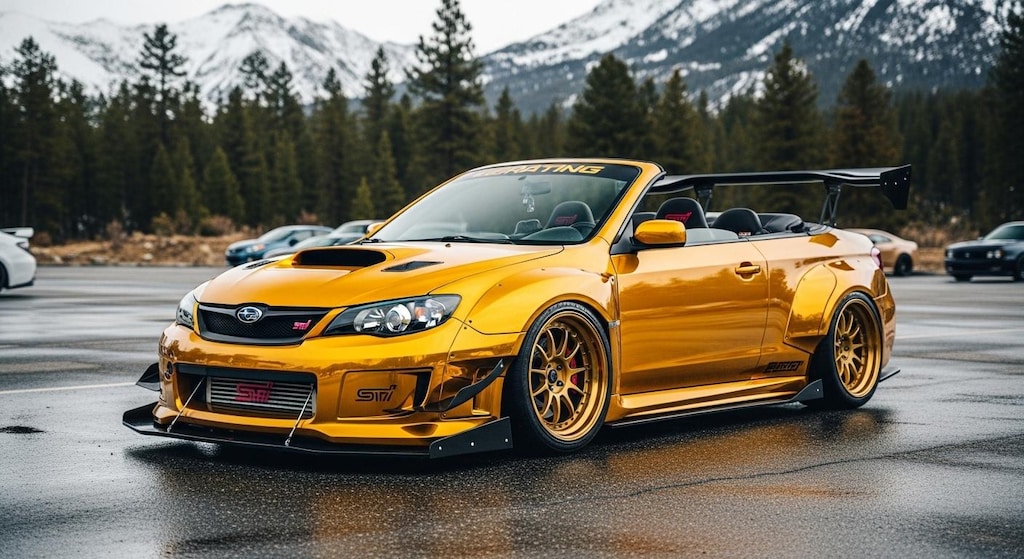 インプレッサゴールドオープンカー