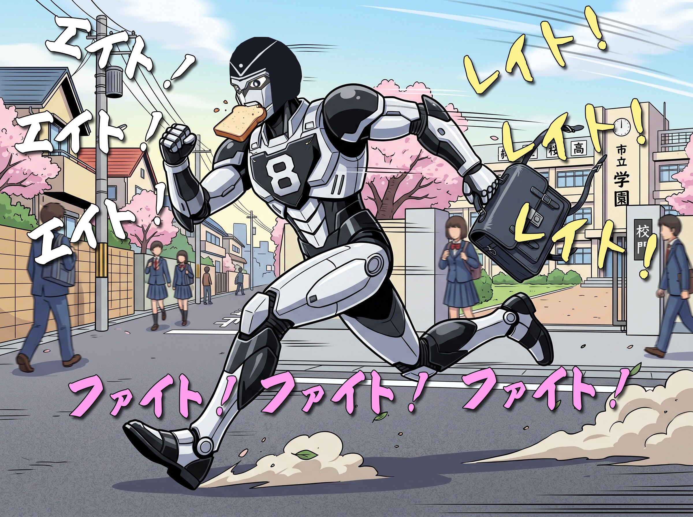 遅刻しそうなエイトマン