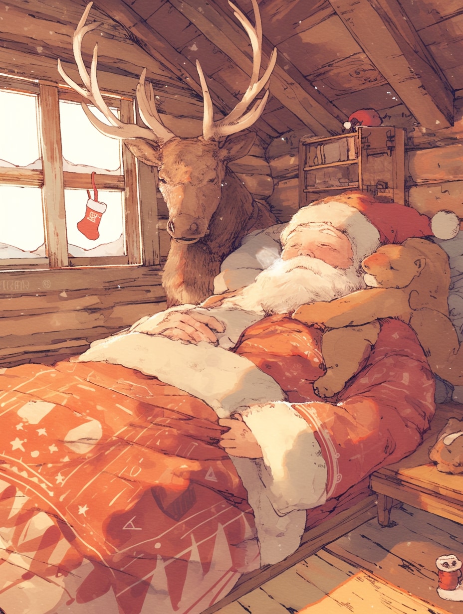 仕事終わりの朝寝サンタさん🎅🎄 | の人気AIイラスト・グラビア
