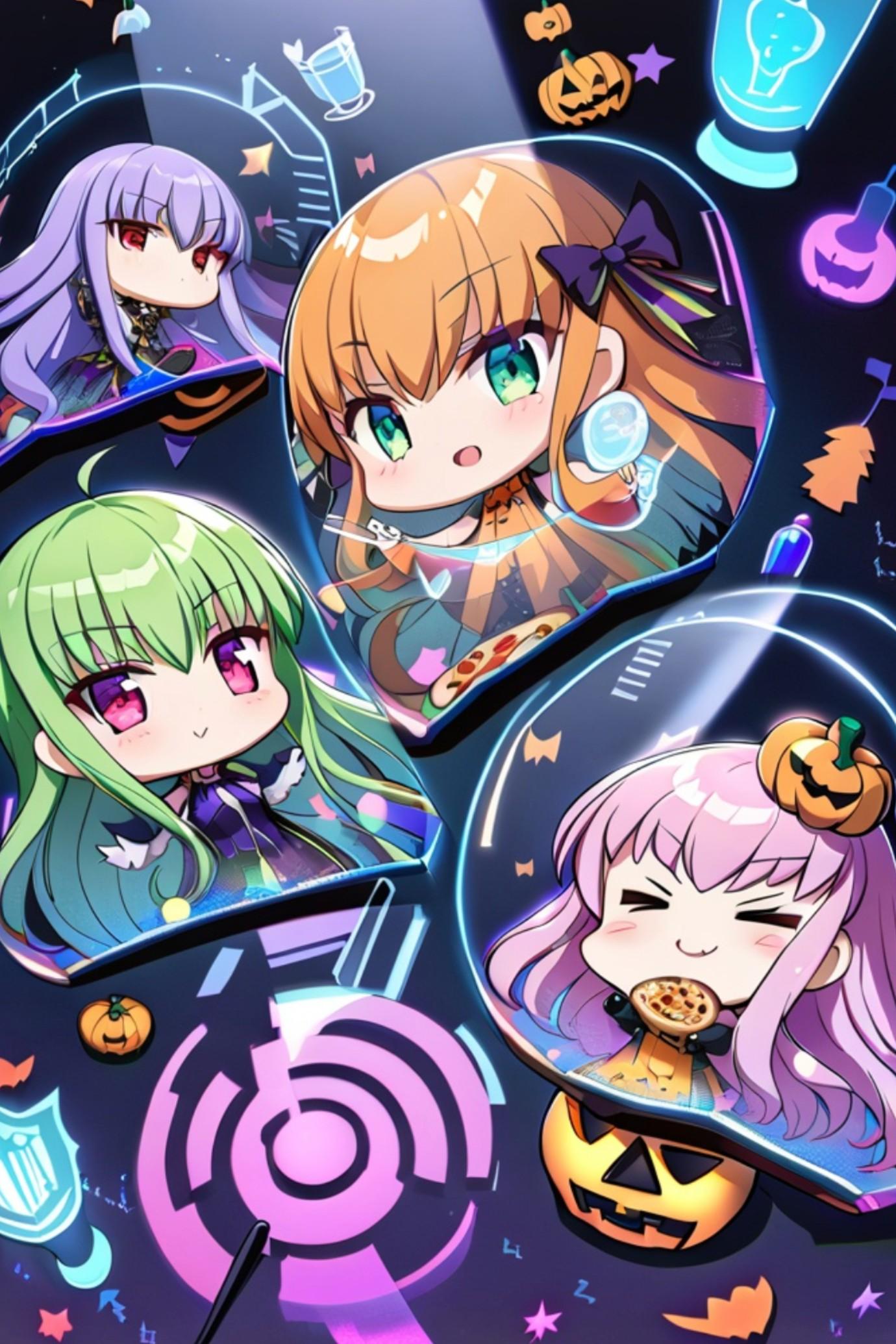 ハロウィン女子会 | の人気AIイラスト・グラビア