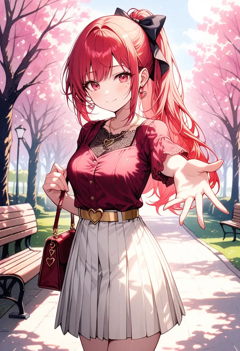 春休みの桜花見公園デート(DaysAI)🌸❤️ | の人気AIイラスト・グラビア