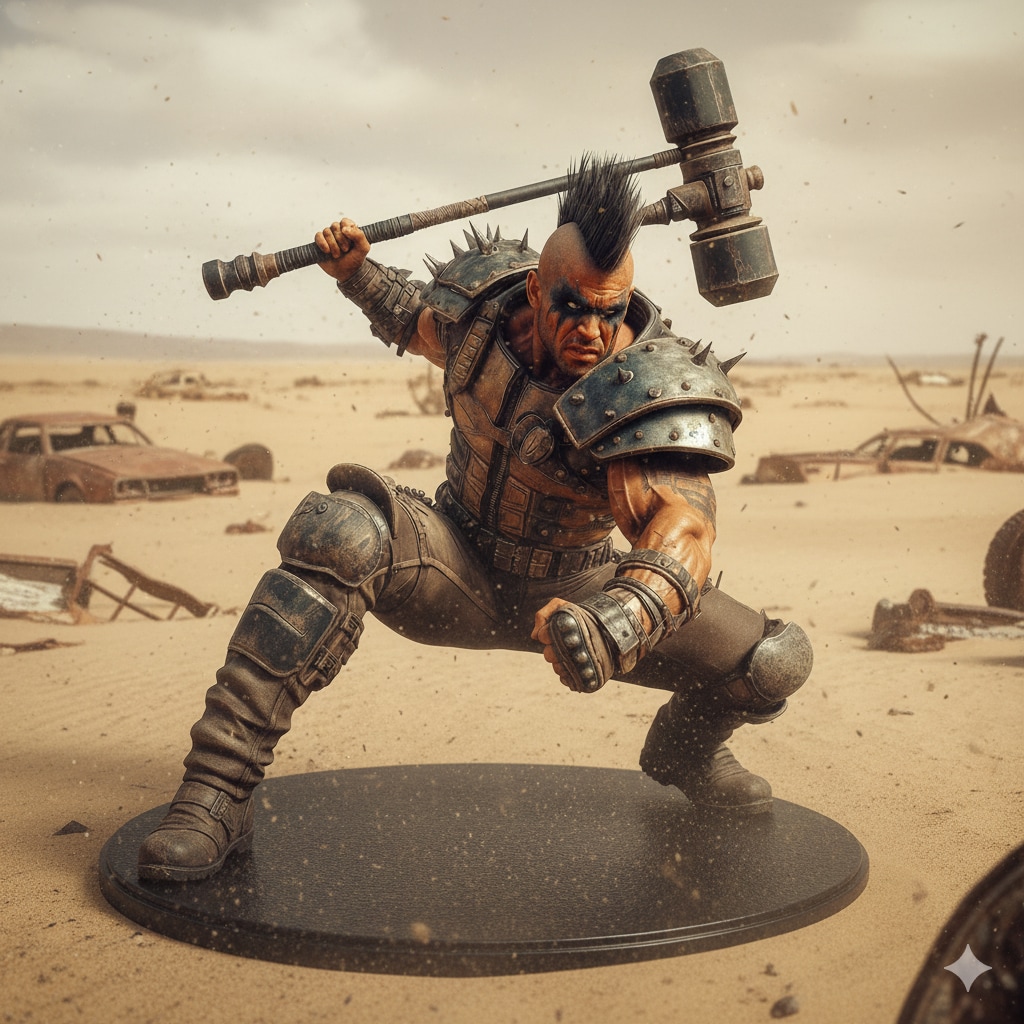 その肉体美は芸術の粋！世紀末を生きるモヒカンヒャッハー！架空フィギュア♪ | の人気AIイラスト・グラビア