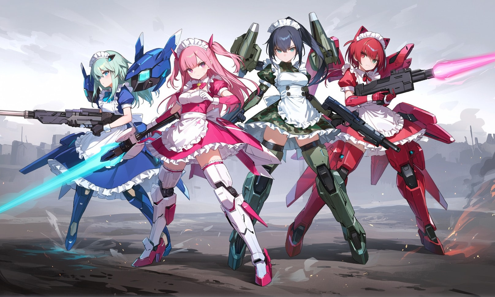 メカメイド四天王 | の人気AIイラスト・グラビア