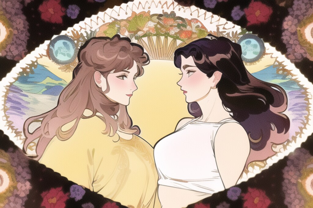 キャンプする女性たち２