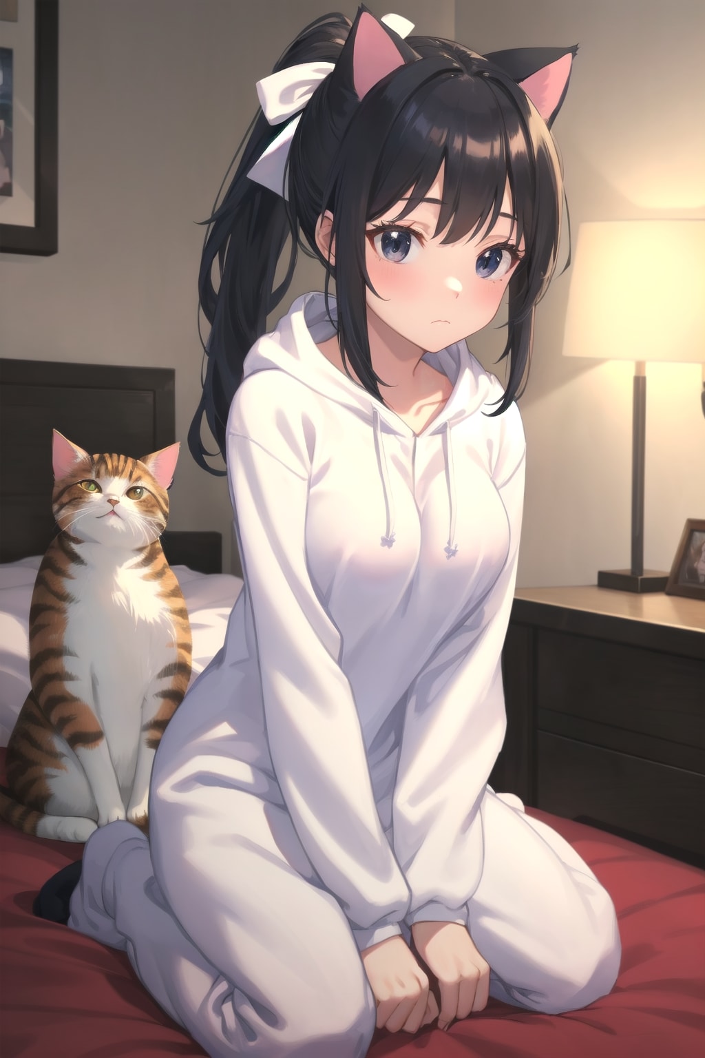 い、一緒に寝てほしいにゃ | の人気AIイラスト・グラビア