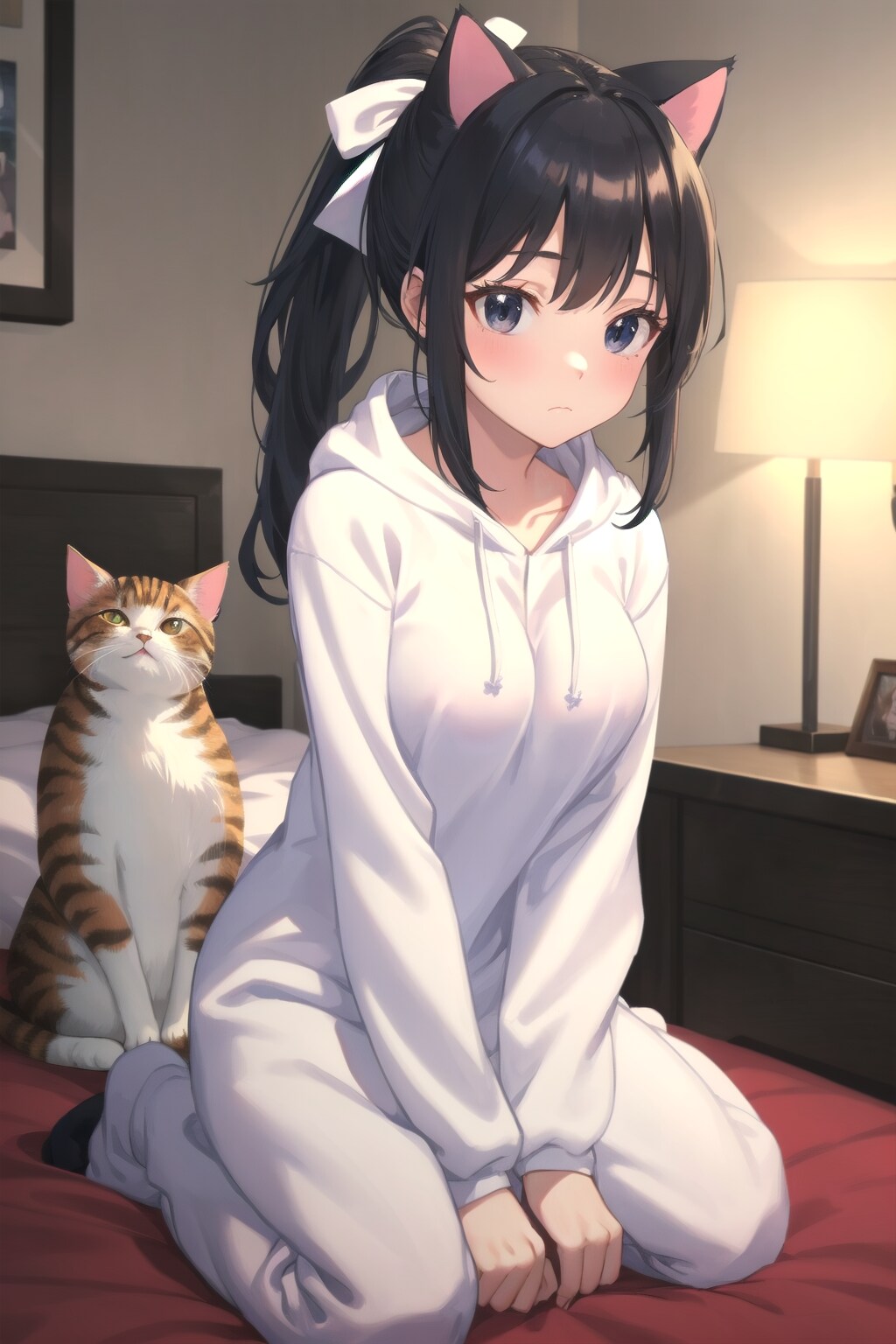 い、一緒に寝てほしいにゃ