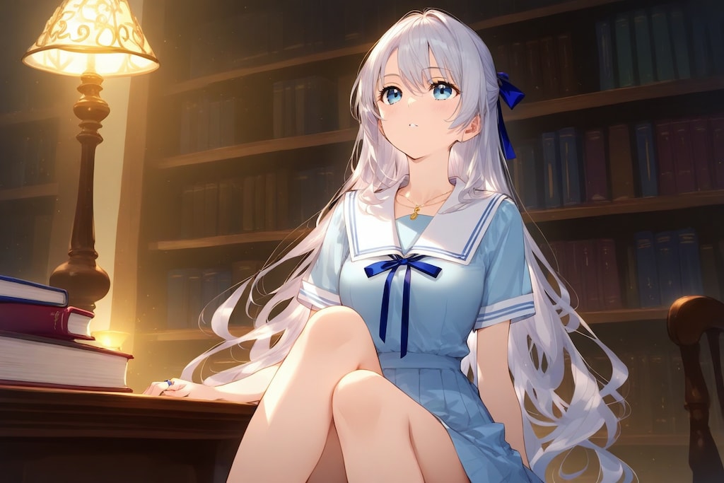 残暑から逃げて図書館へ