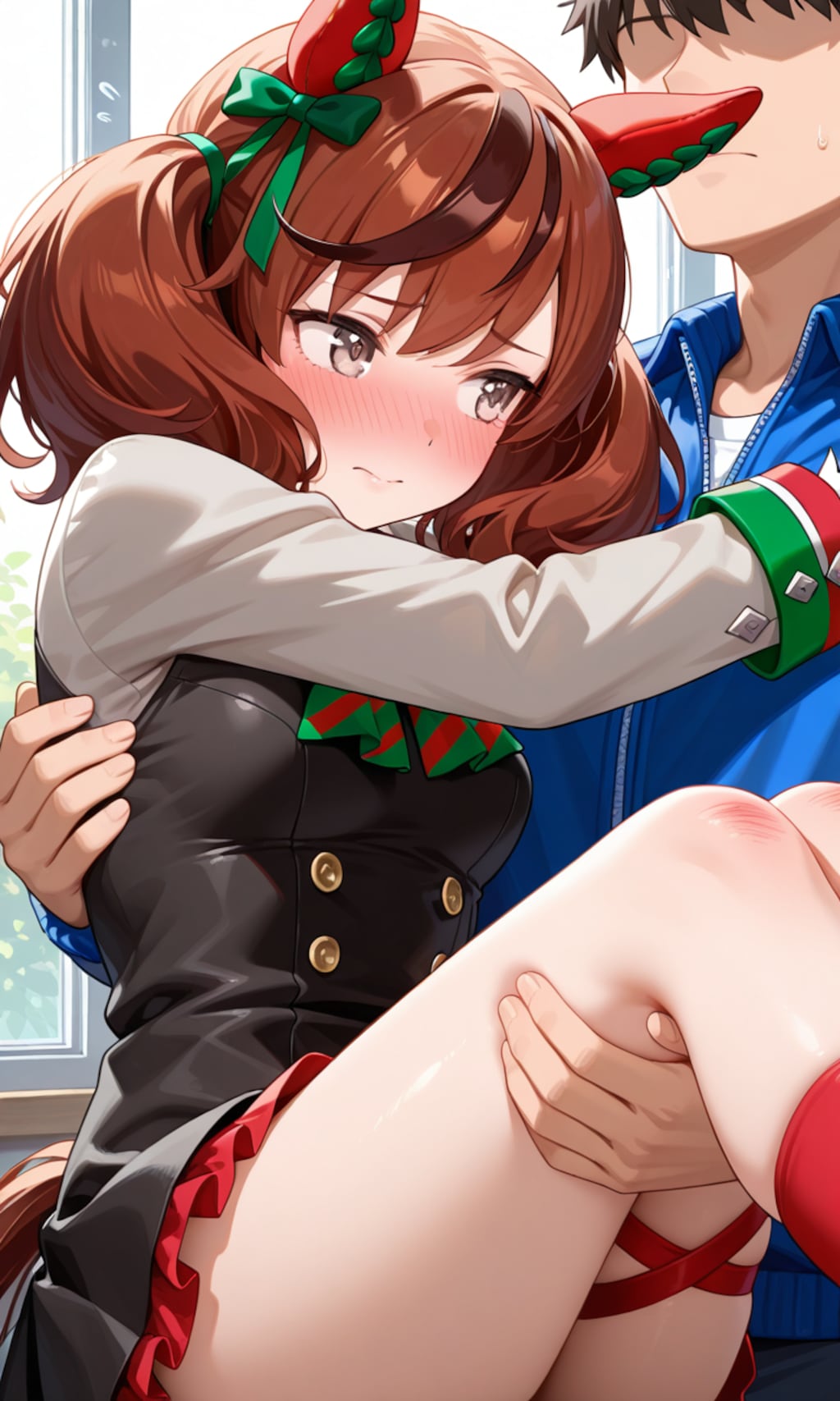 お姫様抱っこされているネイチャさん