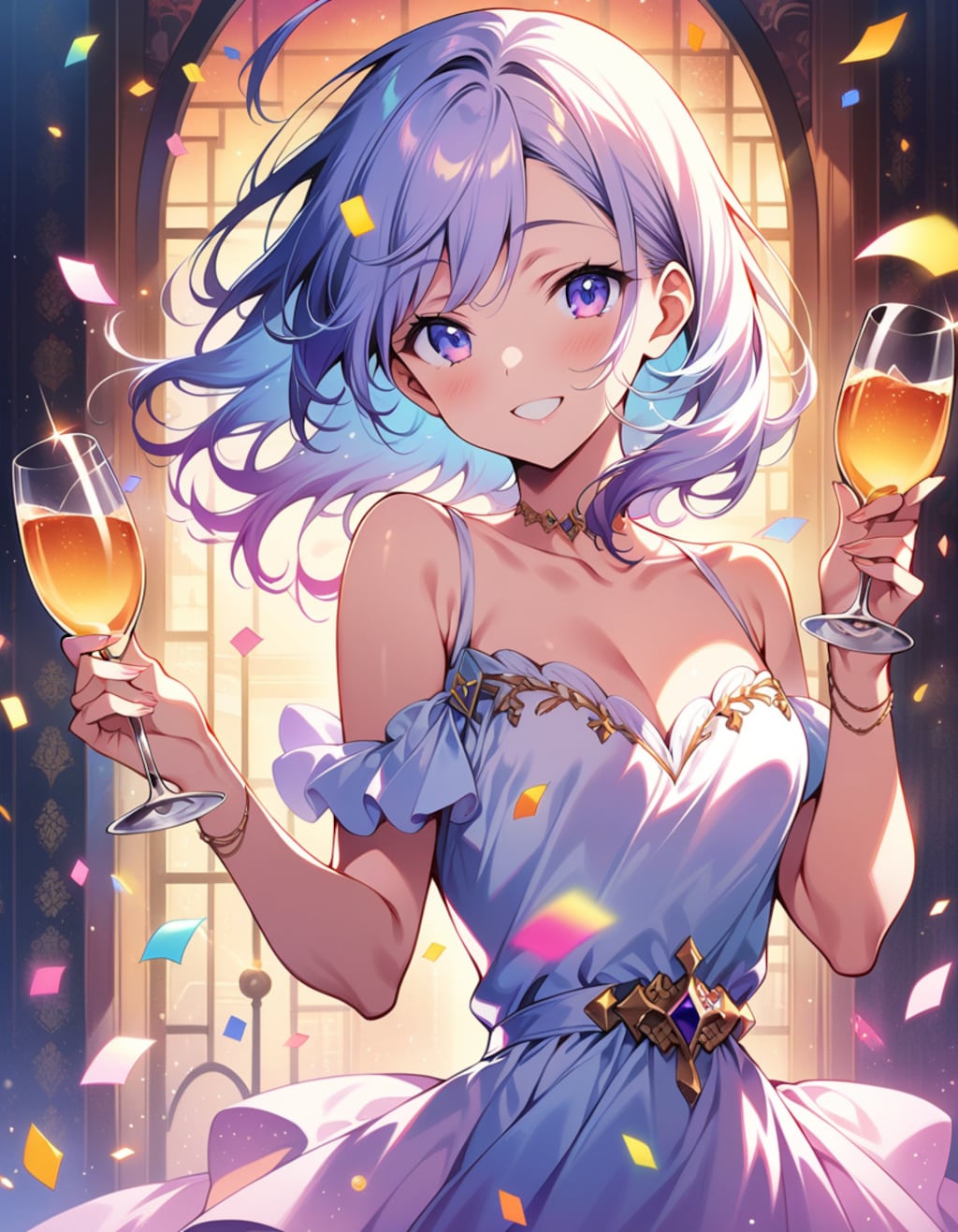 いっしょに乾杯してくれる？（5000いいね感謝絵）