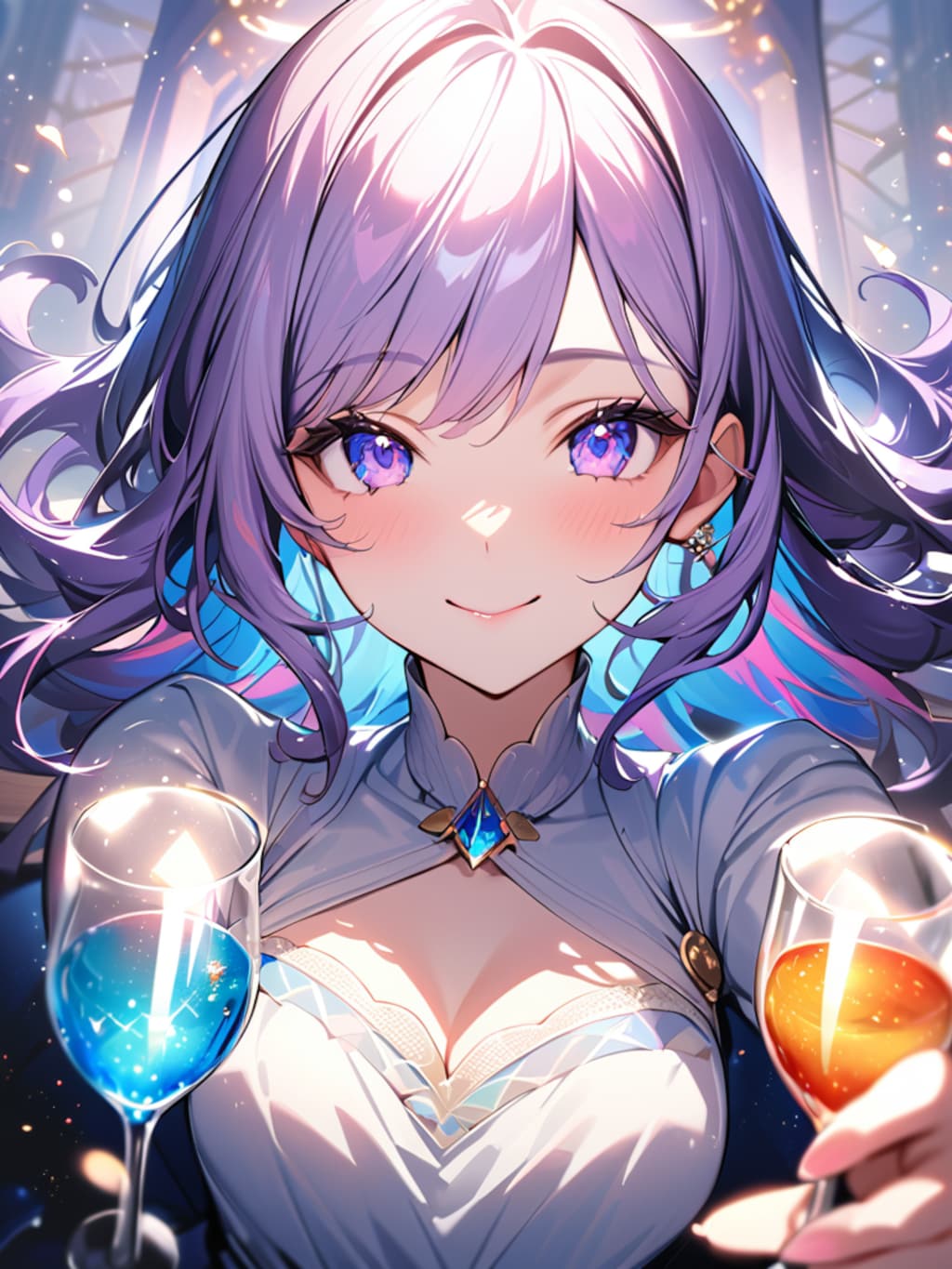 いっしょに乾杯してくれる？（5000いいね感謝絵）