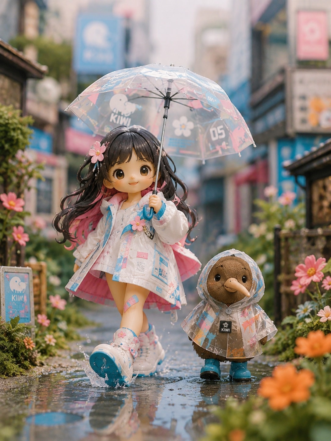 雨降り散歩（立体）