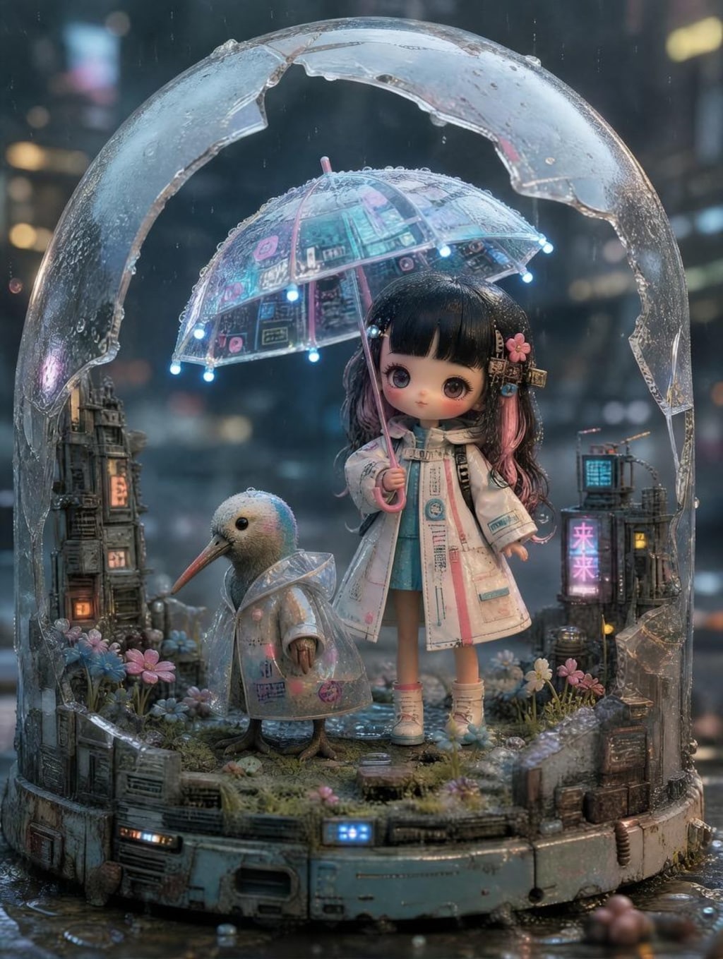 雨降り散歩（立体）
