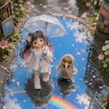 雨降り散歩（立体） 2枚目