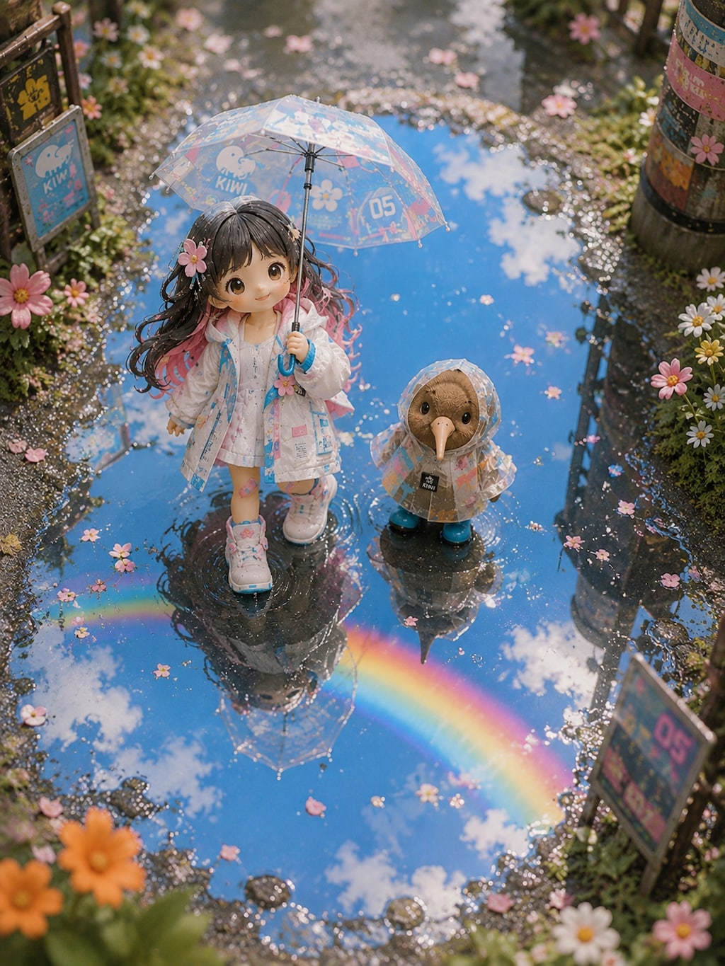 雨降り散歩（立体）
