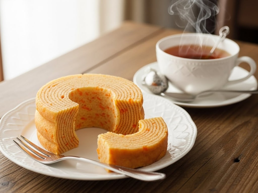 デザートの人参バウムクーヘン