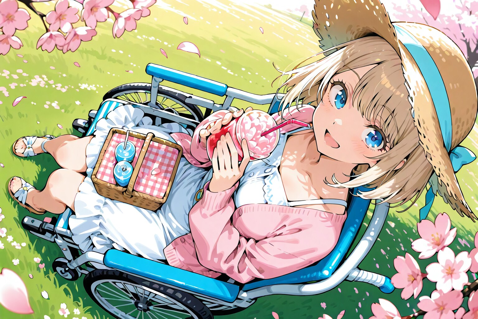 車椅子と春コーデ | の人気AIイラスト・グラビア