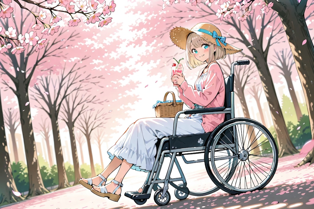 車椅子と春コーデ