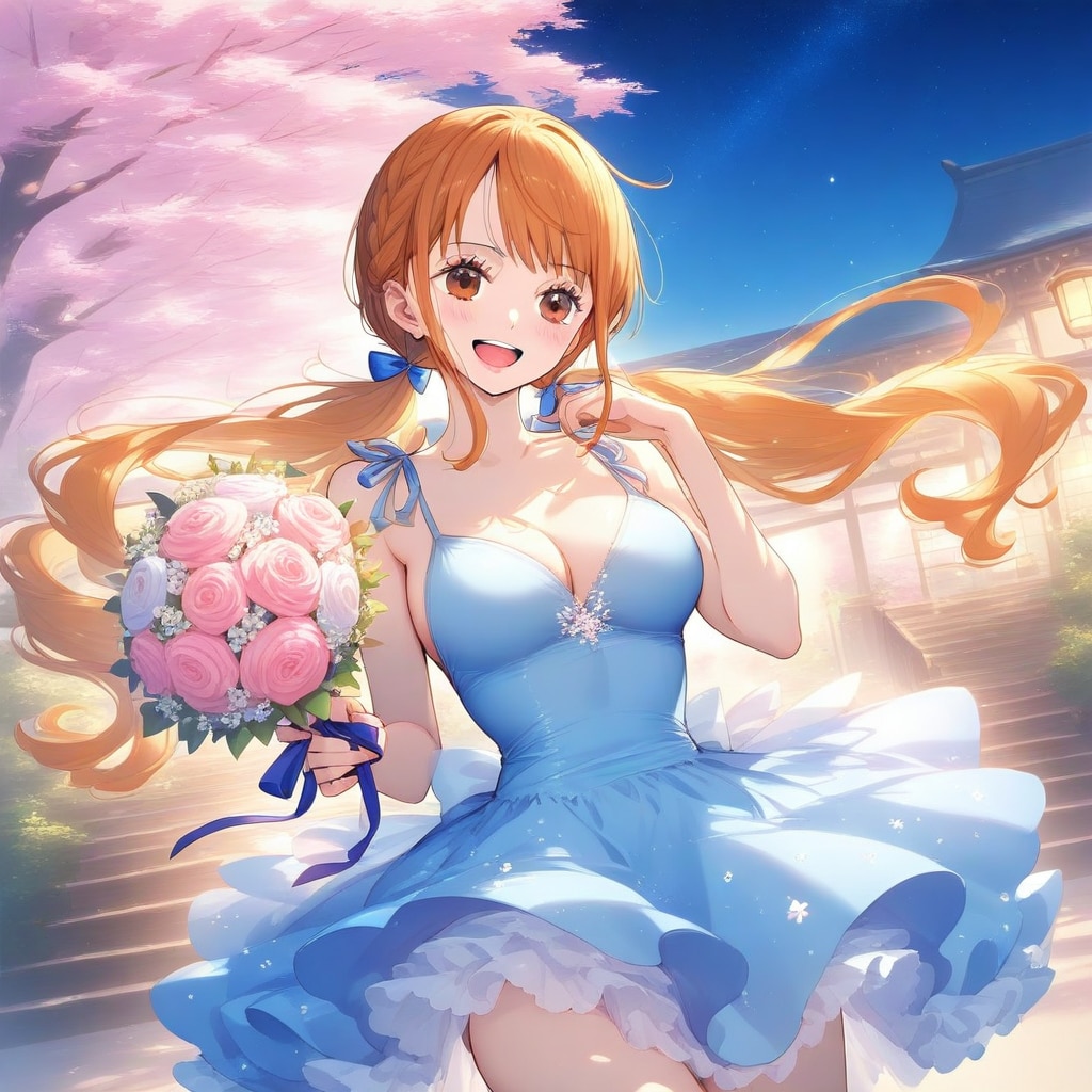 パステルカラーの夜桜(５)