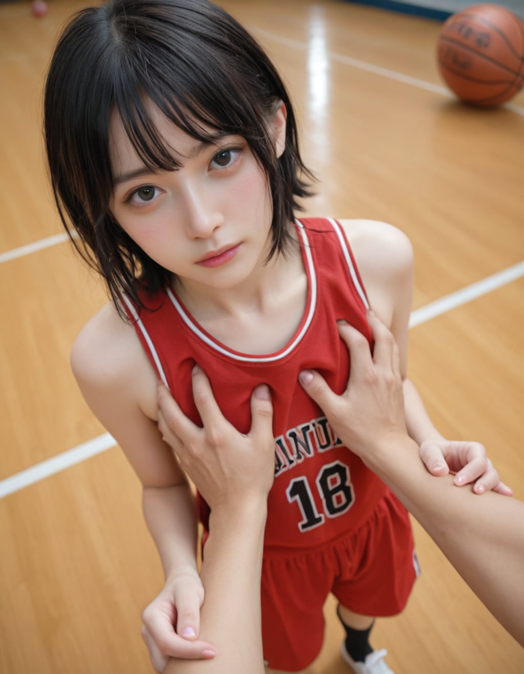 バスケ少女おっぱいもみ１