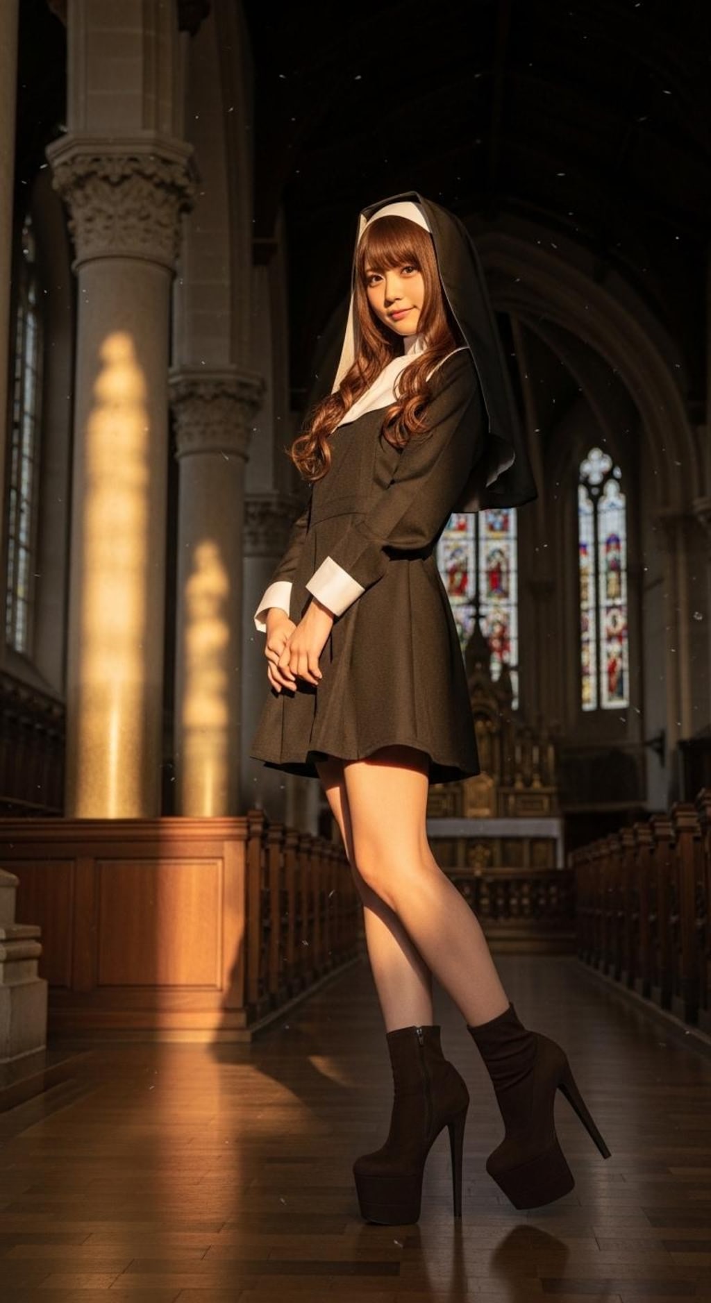 シスター女子高生001《ハビット&ピンヒールブーツ》