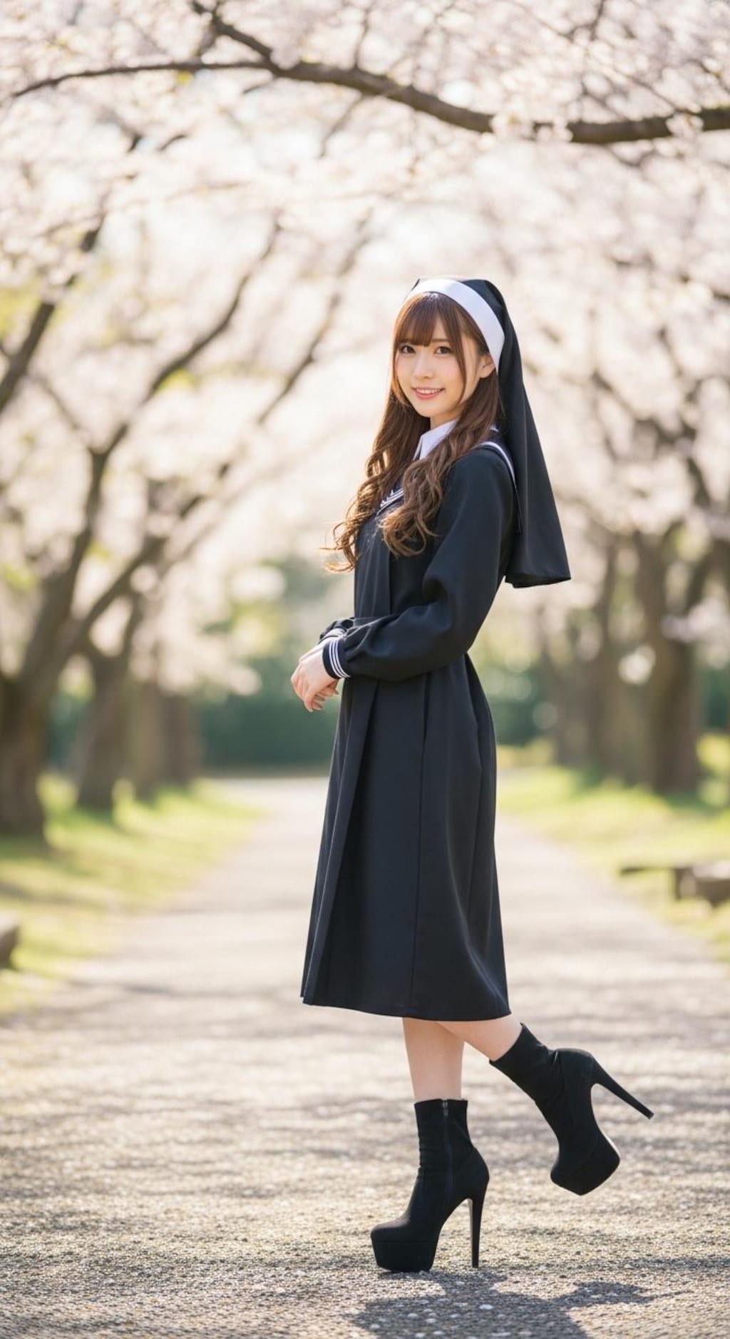 シスター女子高生001《ハビット&ピンヒールブーツ》