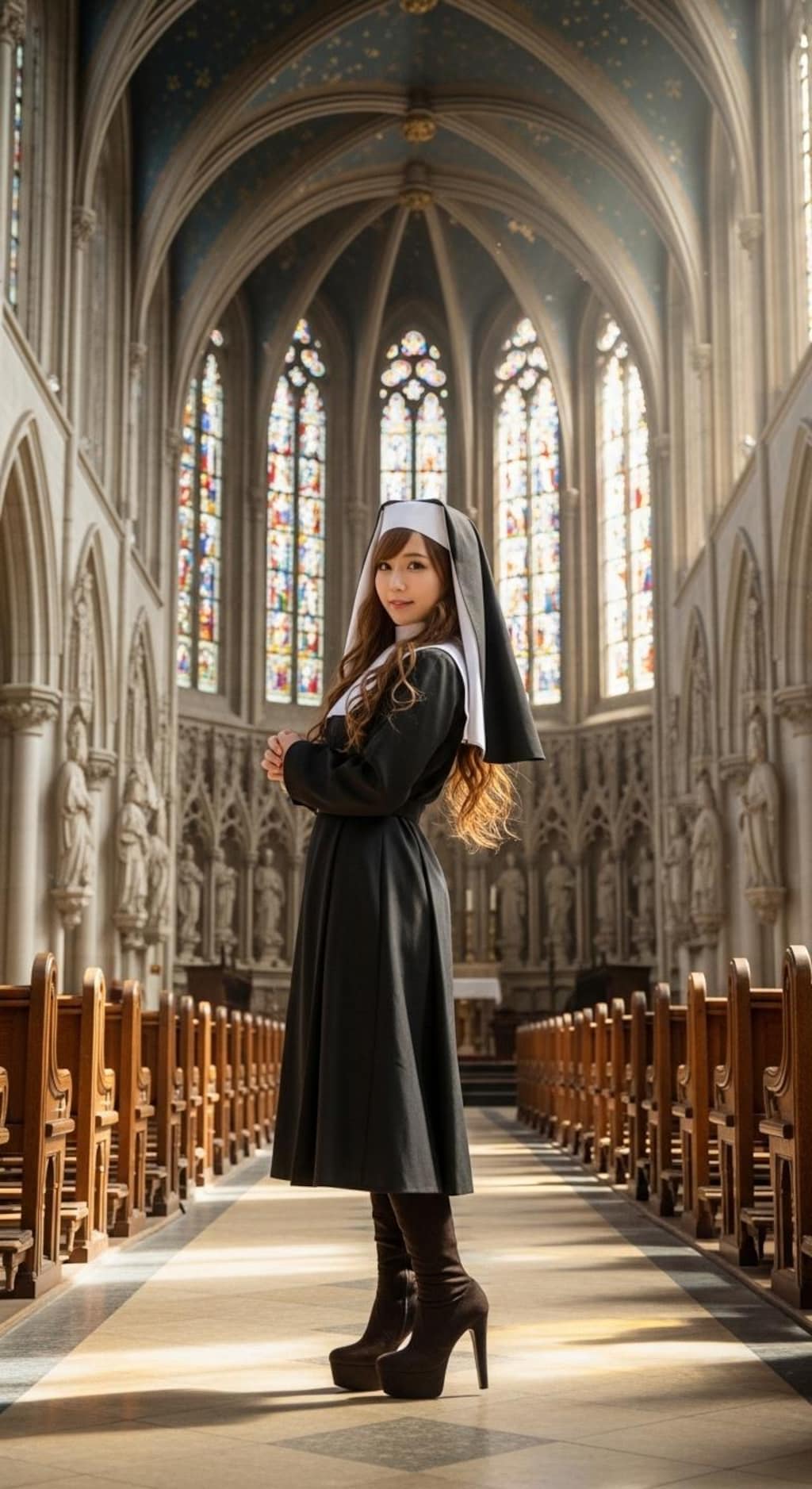 シスター女子高生001《ハビット&ピンヒールブーツ》