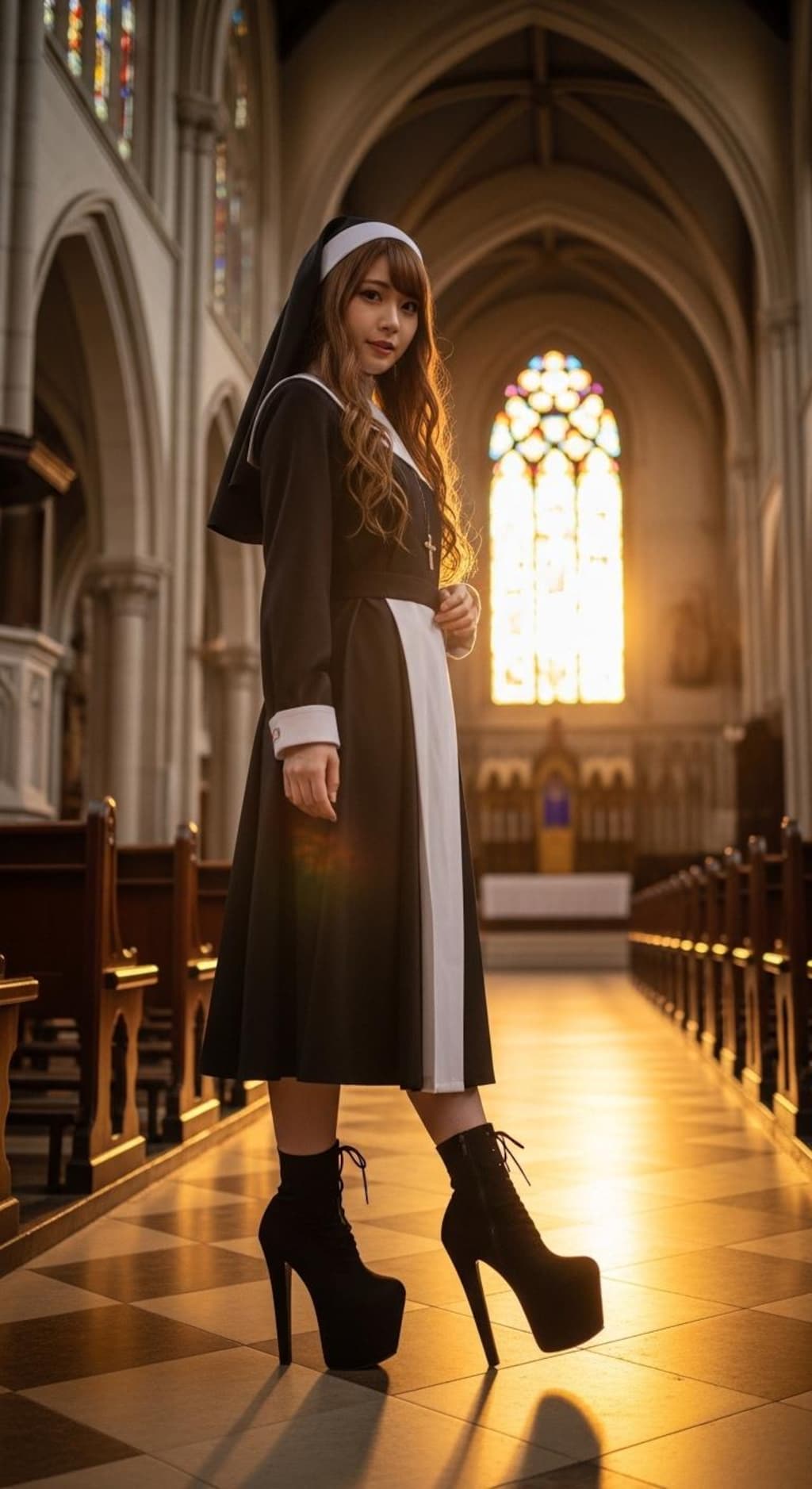 シスター女子高生001《ハビット&ピンヒールブーツ》