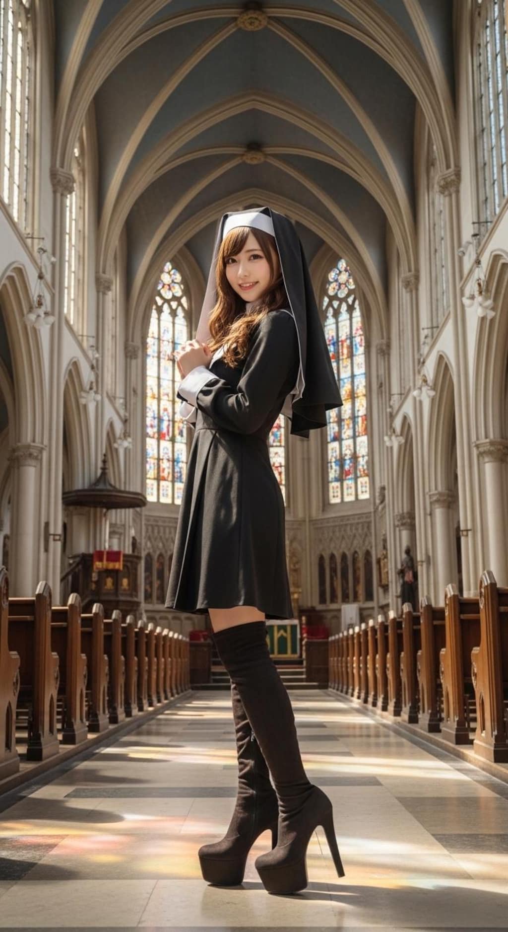 シスター女子高生001《ハビット&ピンヒールブーツ》