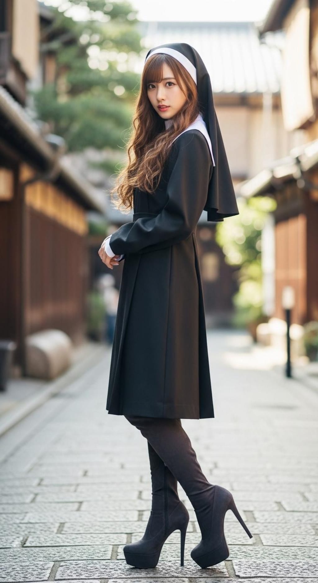 シスター女子高生001《ハビット&ピンヒールブーツ》