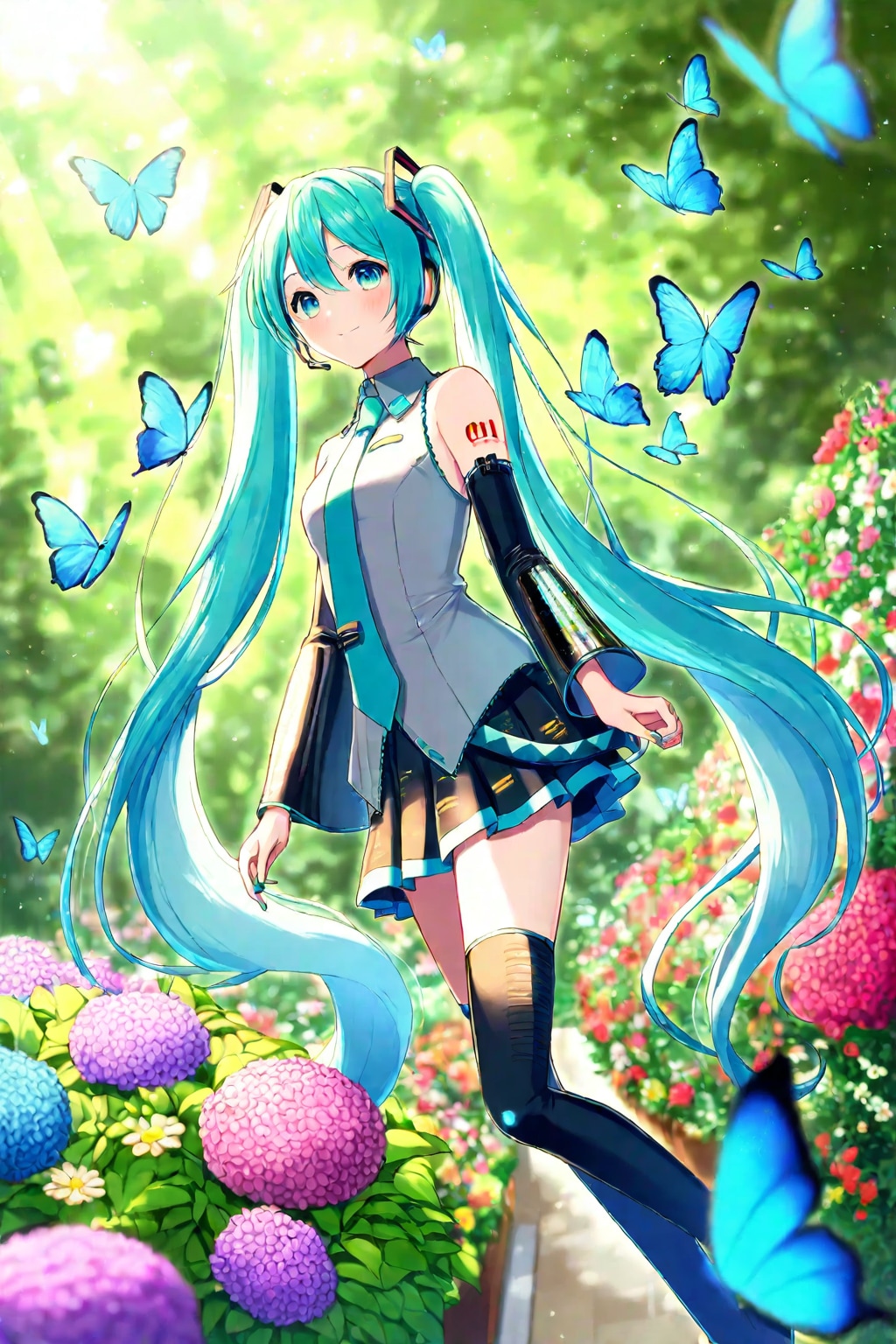 花と蝶とミク
