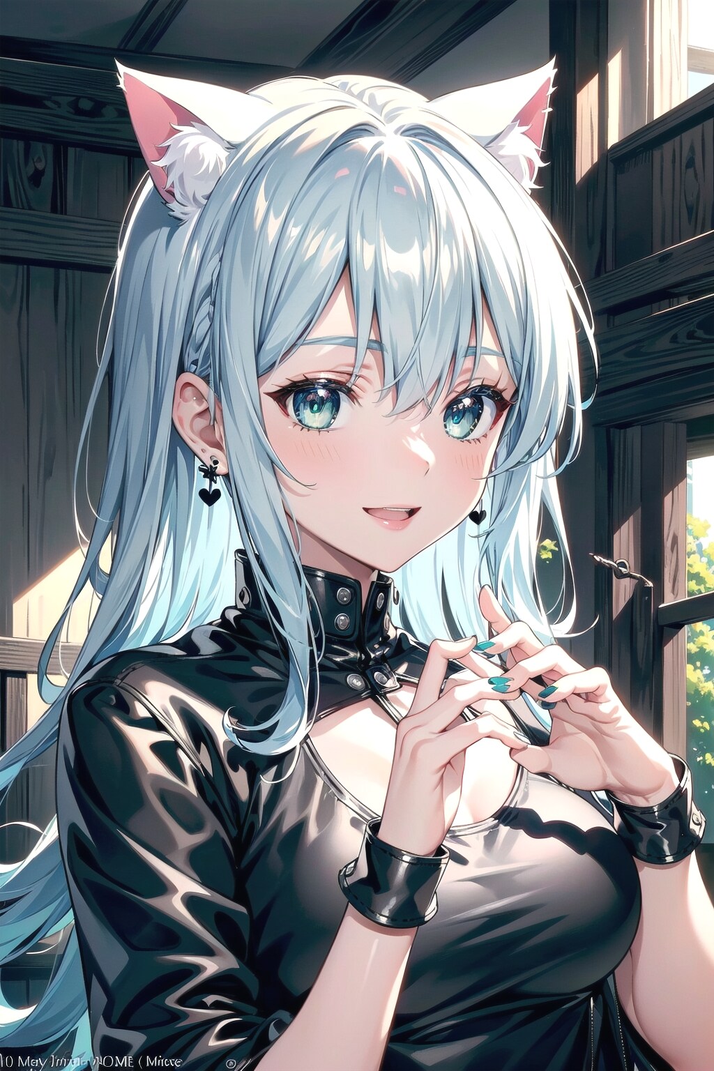青色ネイル💅🐱✨