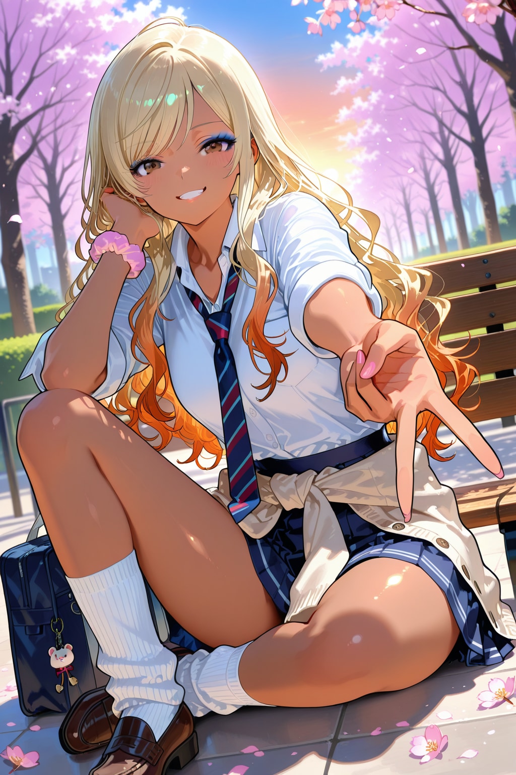 平成ギャルちゃんと桜🤩