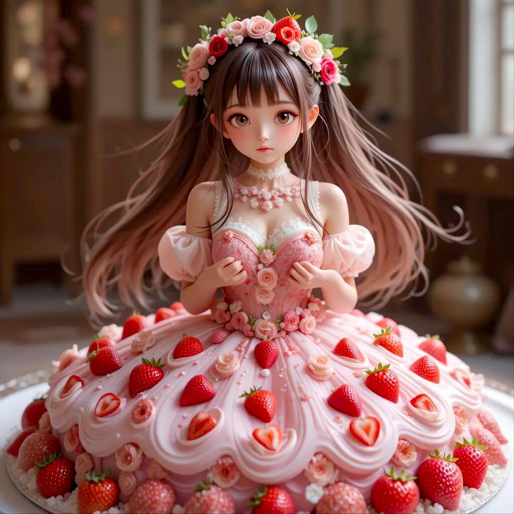 苺ケーキのフィギュア　変形ドレスが好き