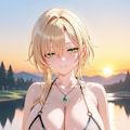 金髪三つ編みちゃん　網ビキニ 2枚目