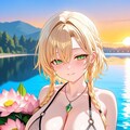 金髪三つ編みちゃん　網ビキニ 5枚目
