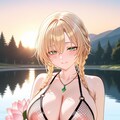金髪三つ編みちゃん　網ビキニ 4枚目