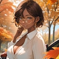 日焼け彼女との紅葉デート 5枚目