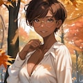 日焼け彼女との紅葉デート 3枚目