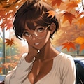 日焼け彼女との紅葉デート 2枚目