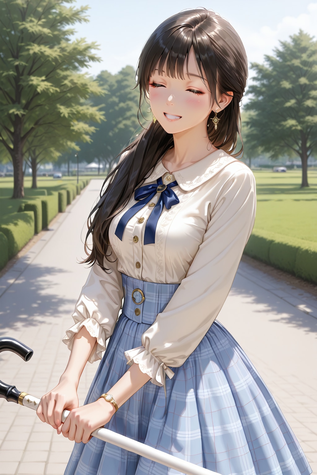 新しい白杖でルンルンのQILINちゃん