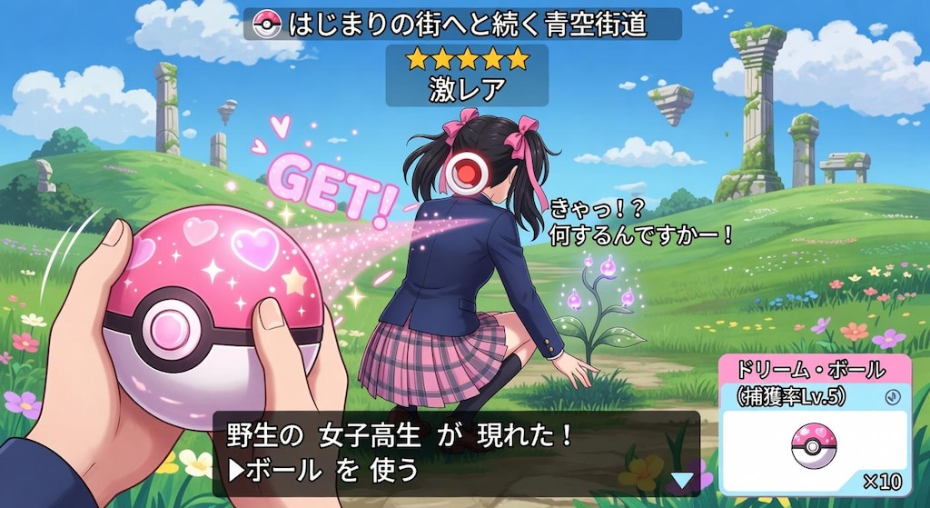 女の子、ゲットだぜ