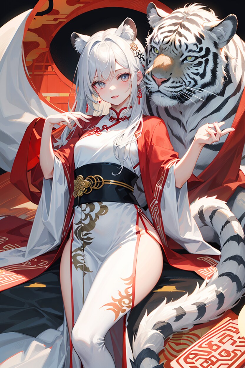 白虎と少女（元素法典）