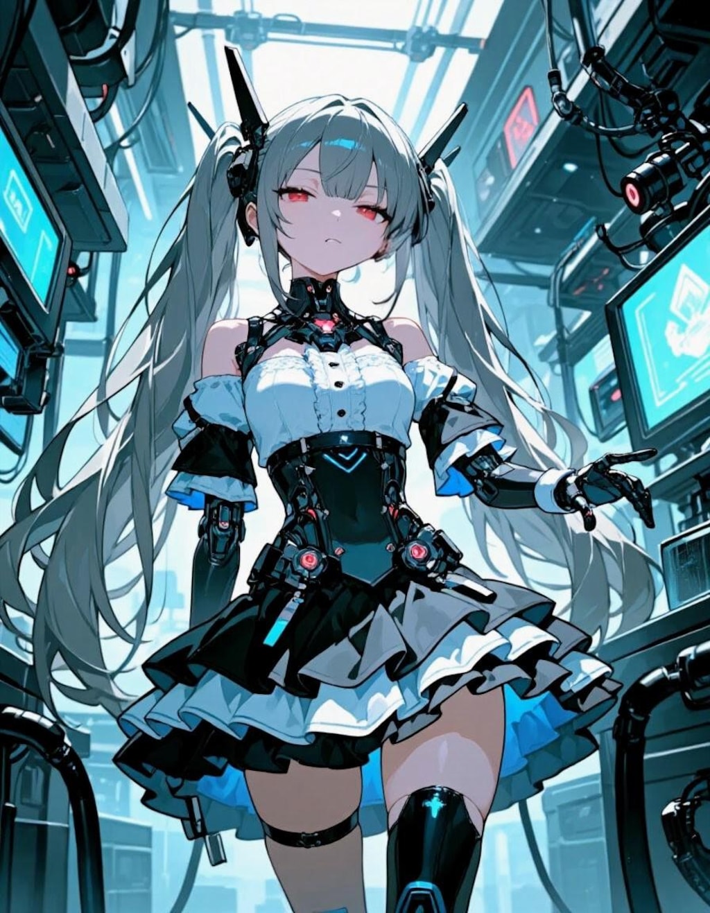 サイボーグゴスロリ銀髪ツインテお姉やん