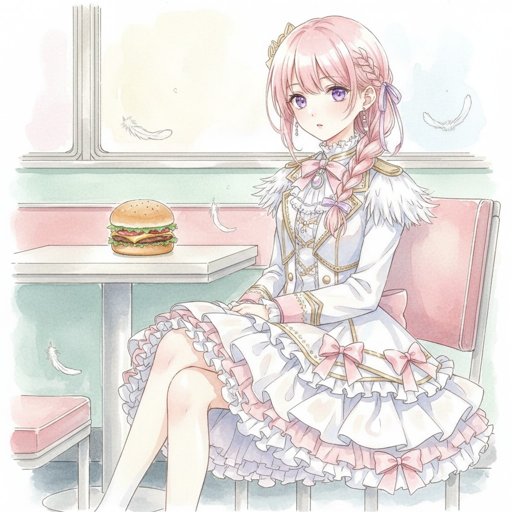 ハンバーガーを食べたことがないお嬢様 | の人気AIイラスト・グラビア