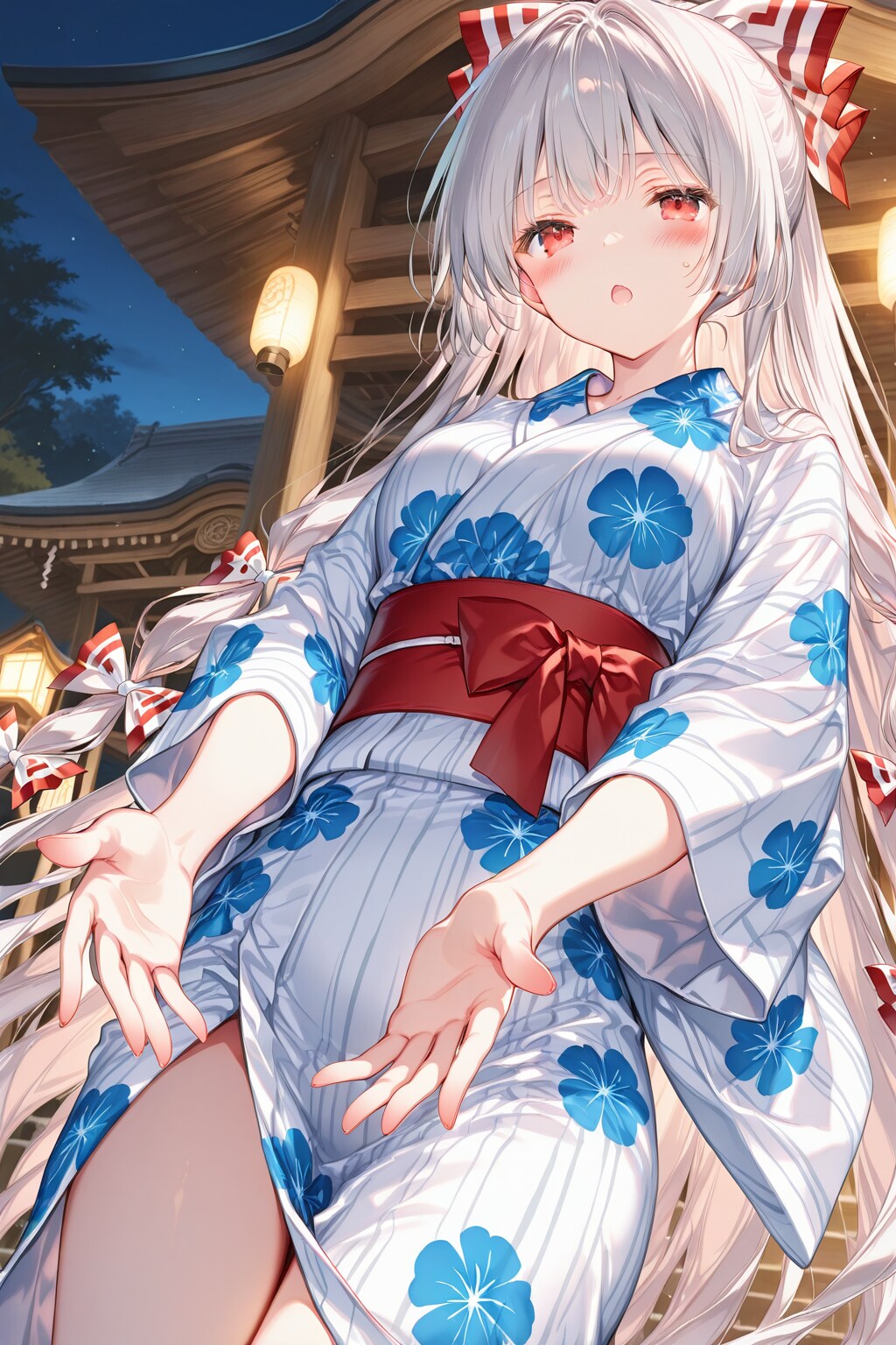 妹紅と神社参拝